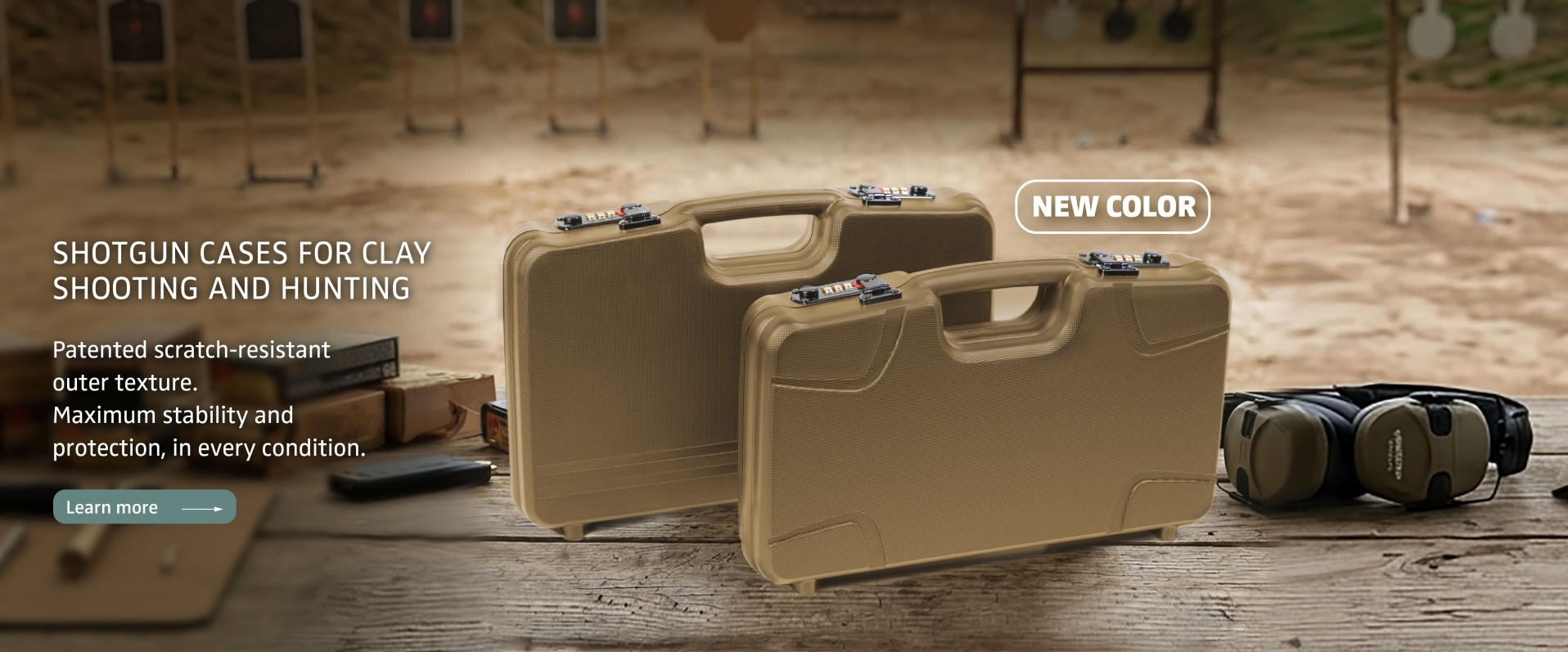 Shotgun cases for clay shooting and hunting - sand color