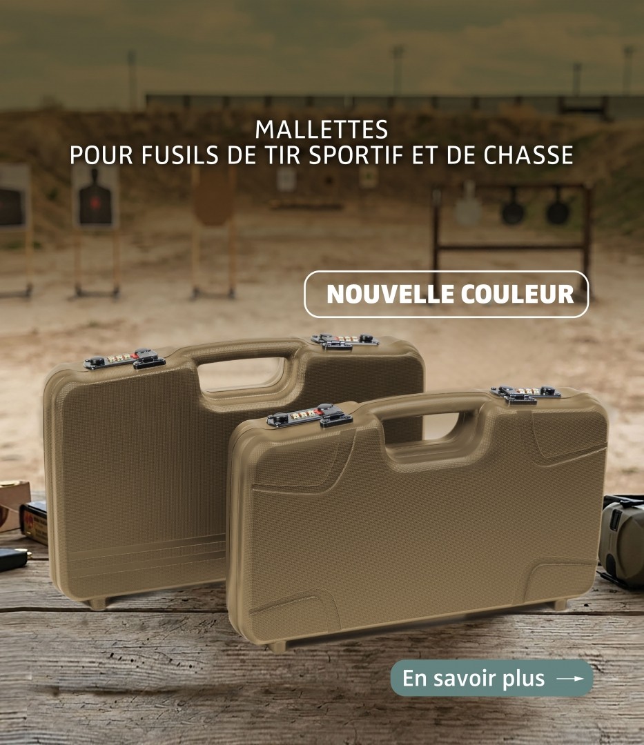 Mallettes pour fusils de tir sportif et de chasse - couleur sable