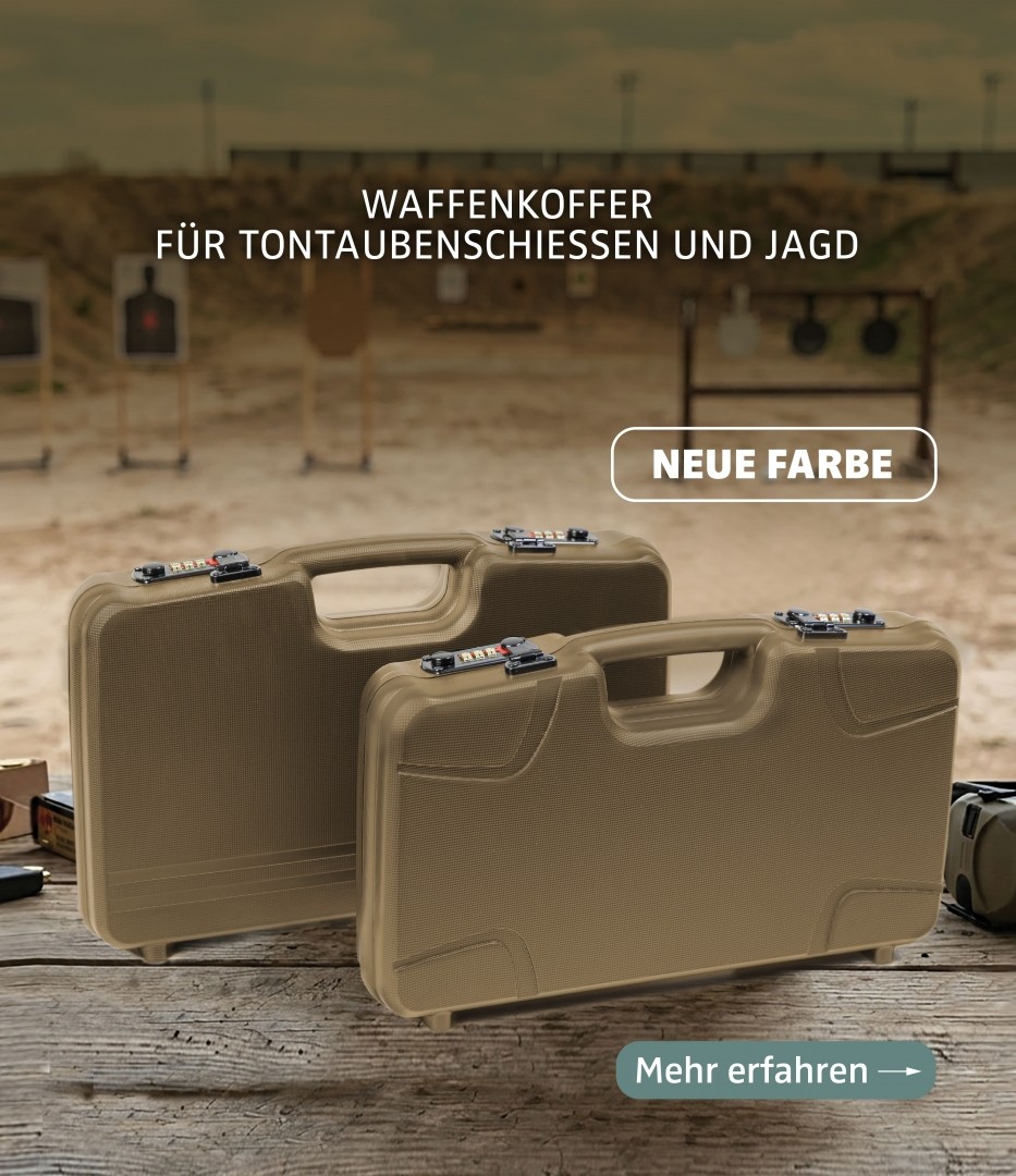 Waffenkoffer f&uuml;r Tontaubenschiessen und jagd - Sandfarbe
